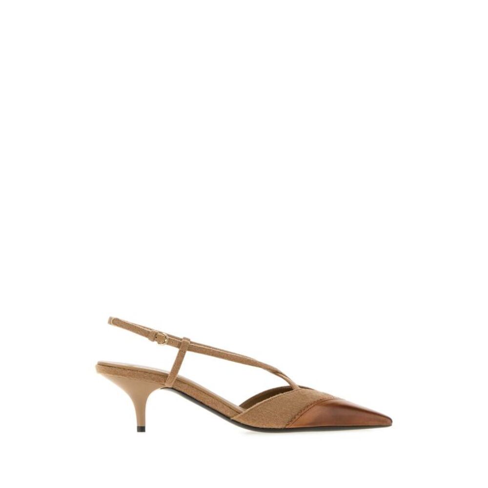 Miu Miu Women Miu Miu Women Biscuit Flannel And Leather Pumps